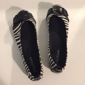 Kelly & Katie Zebra print Flats